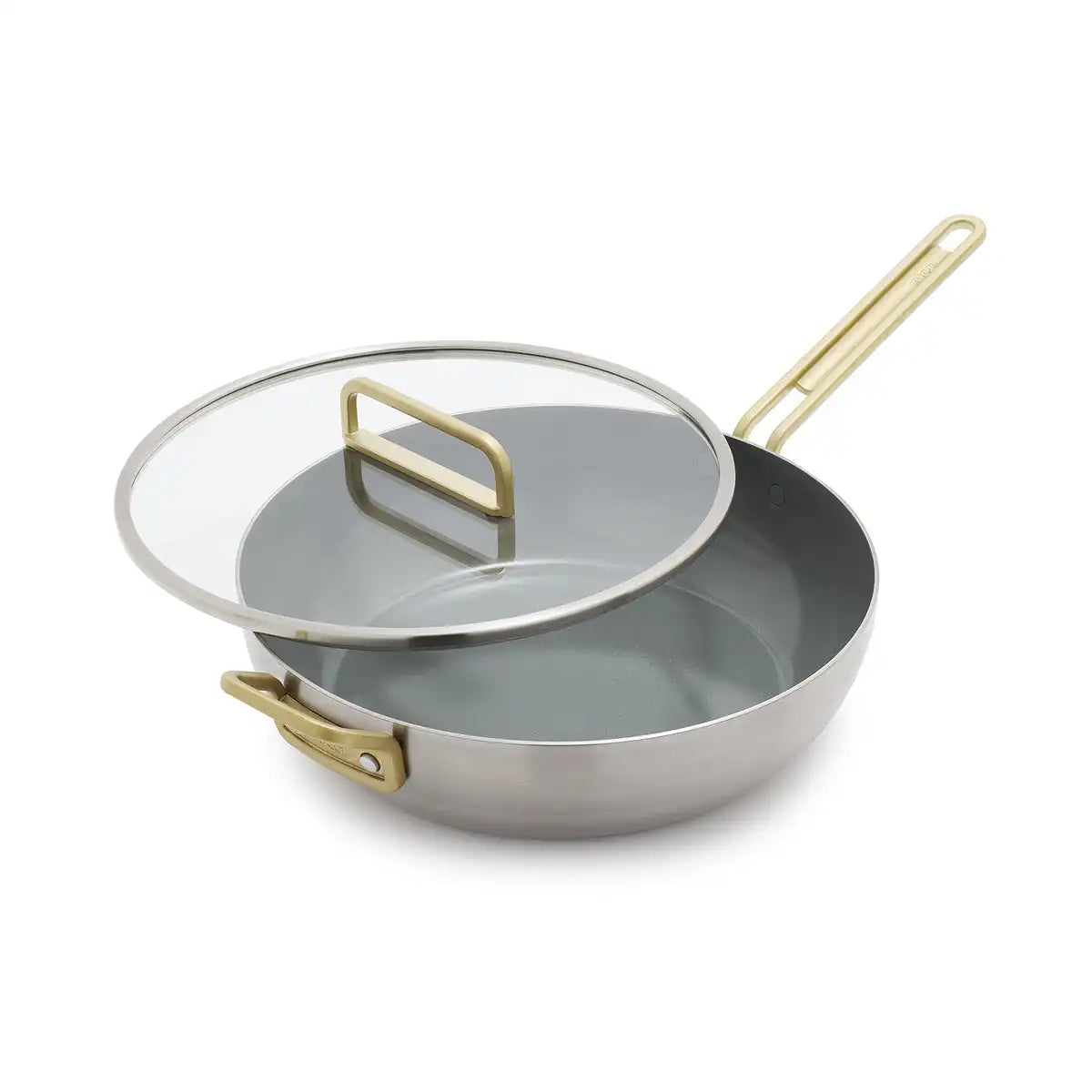 Stanley Tucci™ Stainless Steel Ceramic Nonstick 6.5-Quart Essential Stanley Pan with Lid | Champagne Handle