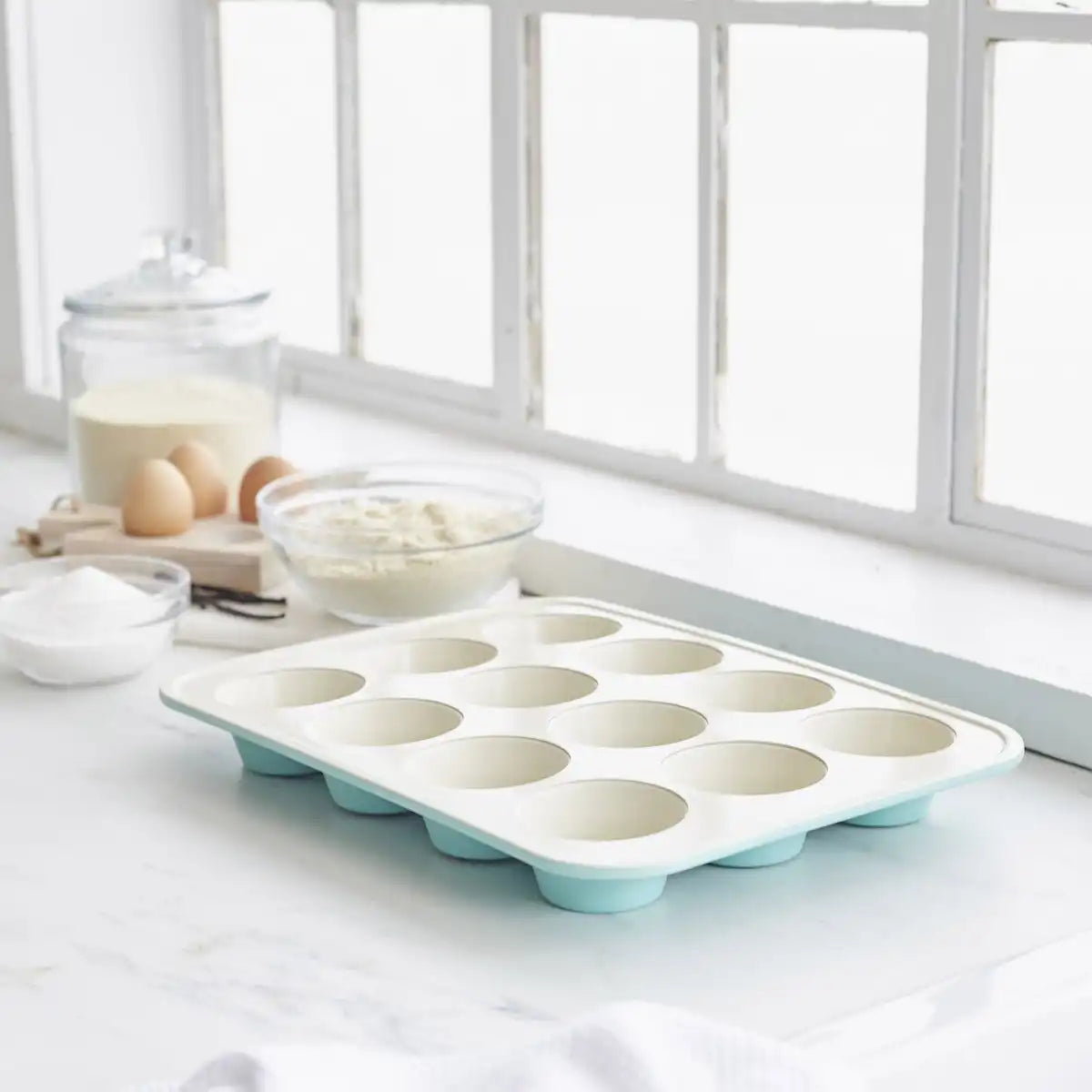 GreenLife Ceramic Nonstick Muffin Pan | Turquoise