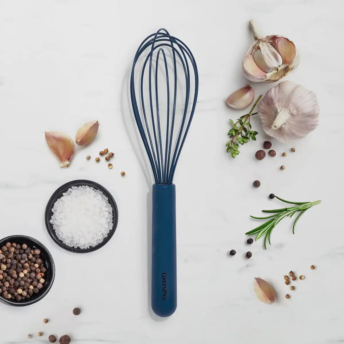 Platinum Silicone Whisk | Navy