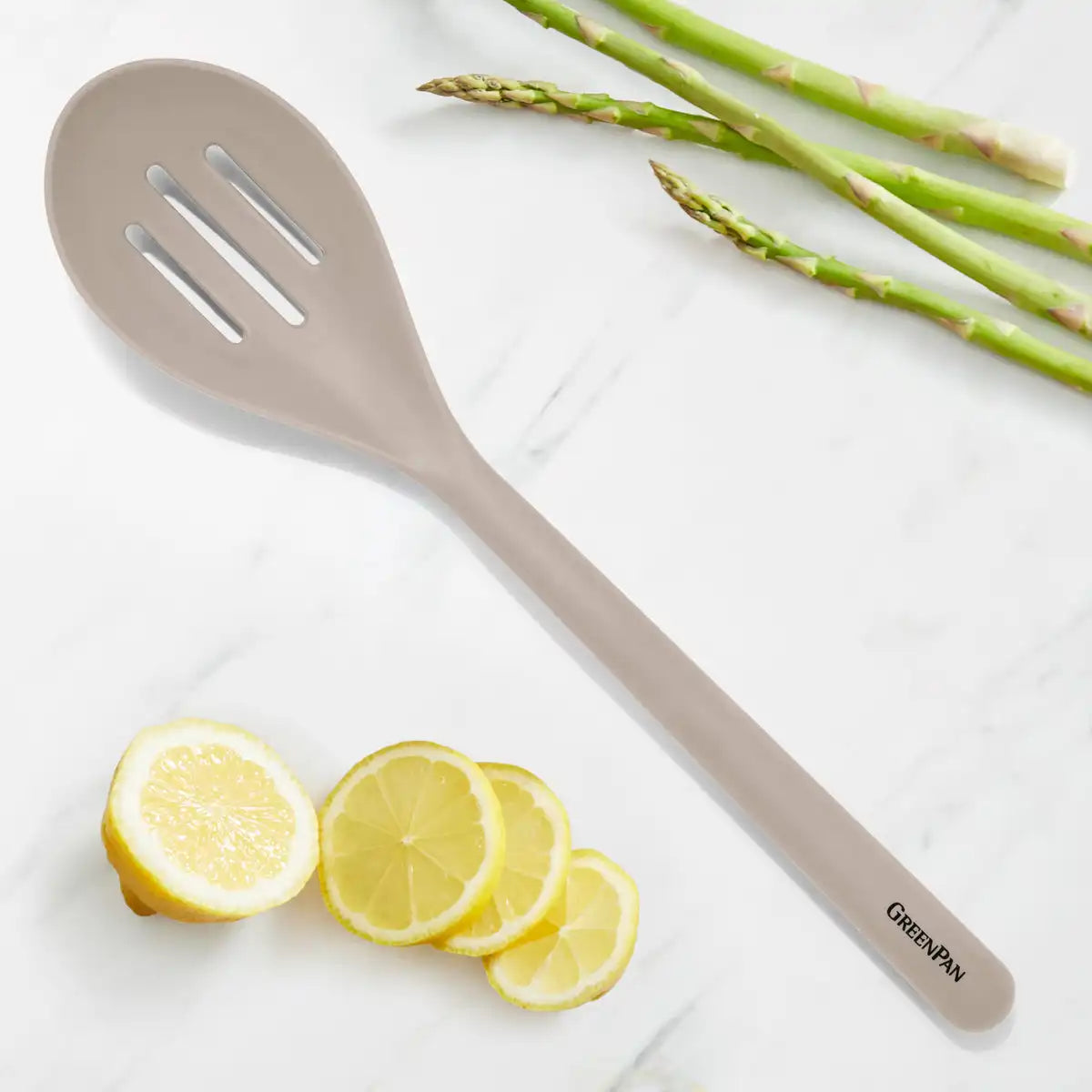 Platinum Silicone Slotted Spoon | Taupe