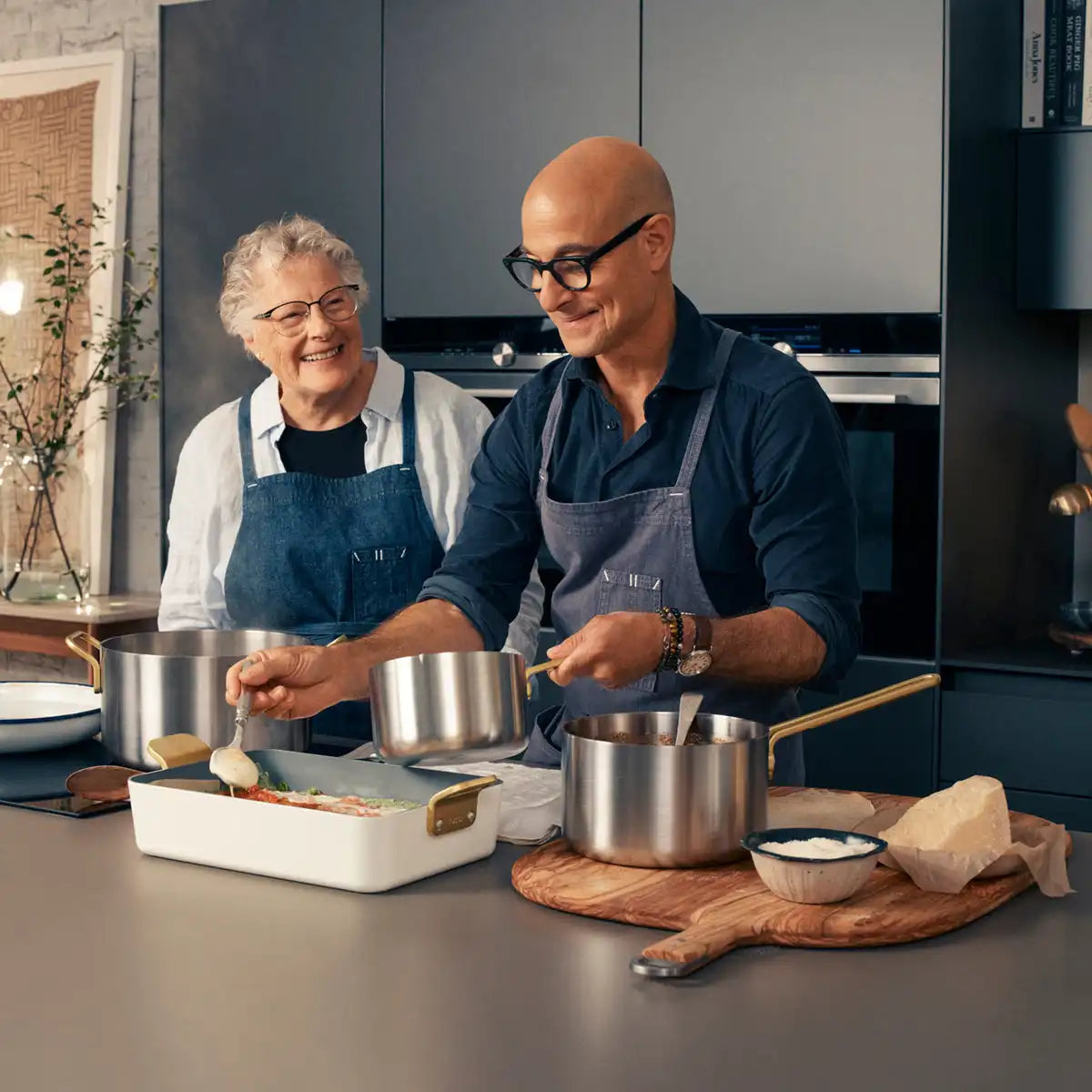 Stanley Tucci™ Uncoated Stainless Steel 4-Quart Saucepan with Lid