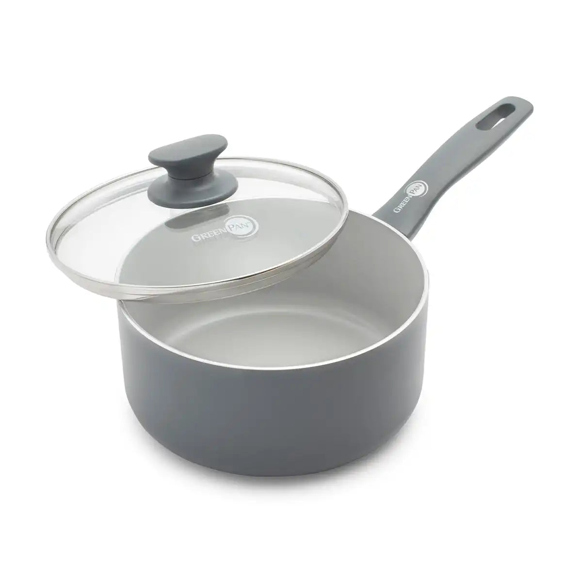 Dover Ceramic Nonstick 2.25-Quart Saucepan with Lid | Gray