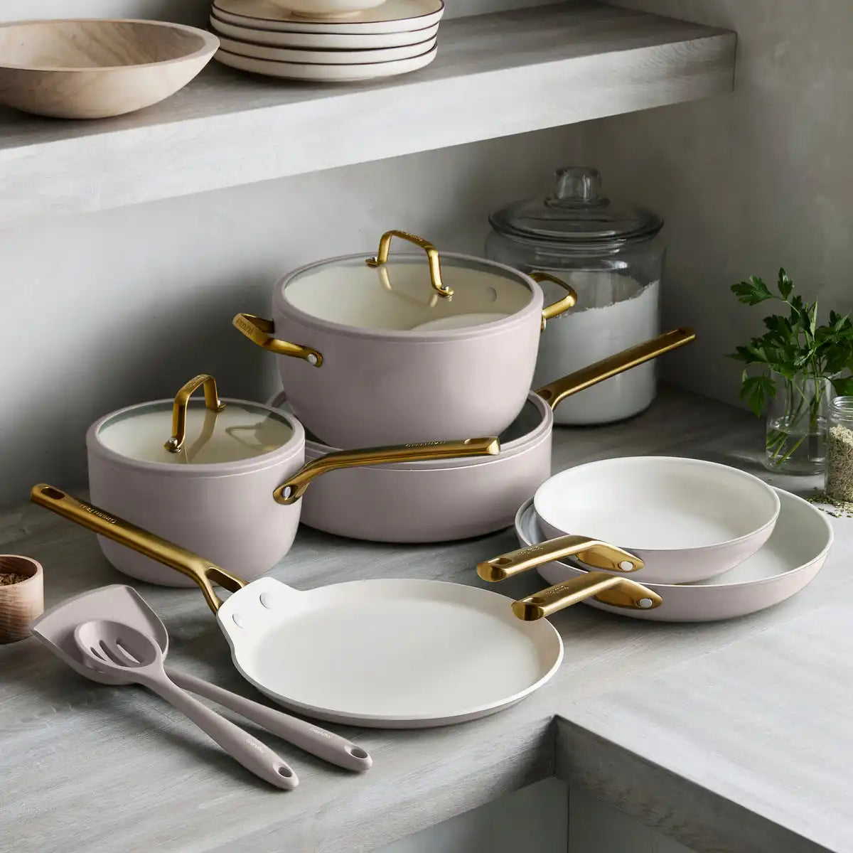 Reserve Pro Ceramic Nonstick 11-Piece Cookware Set | Oyster