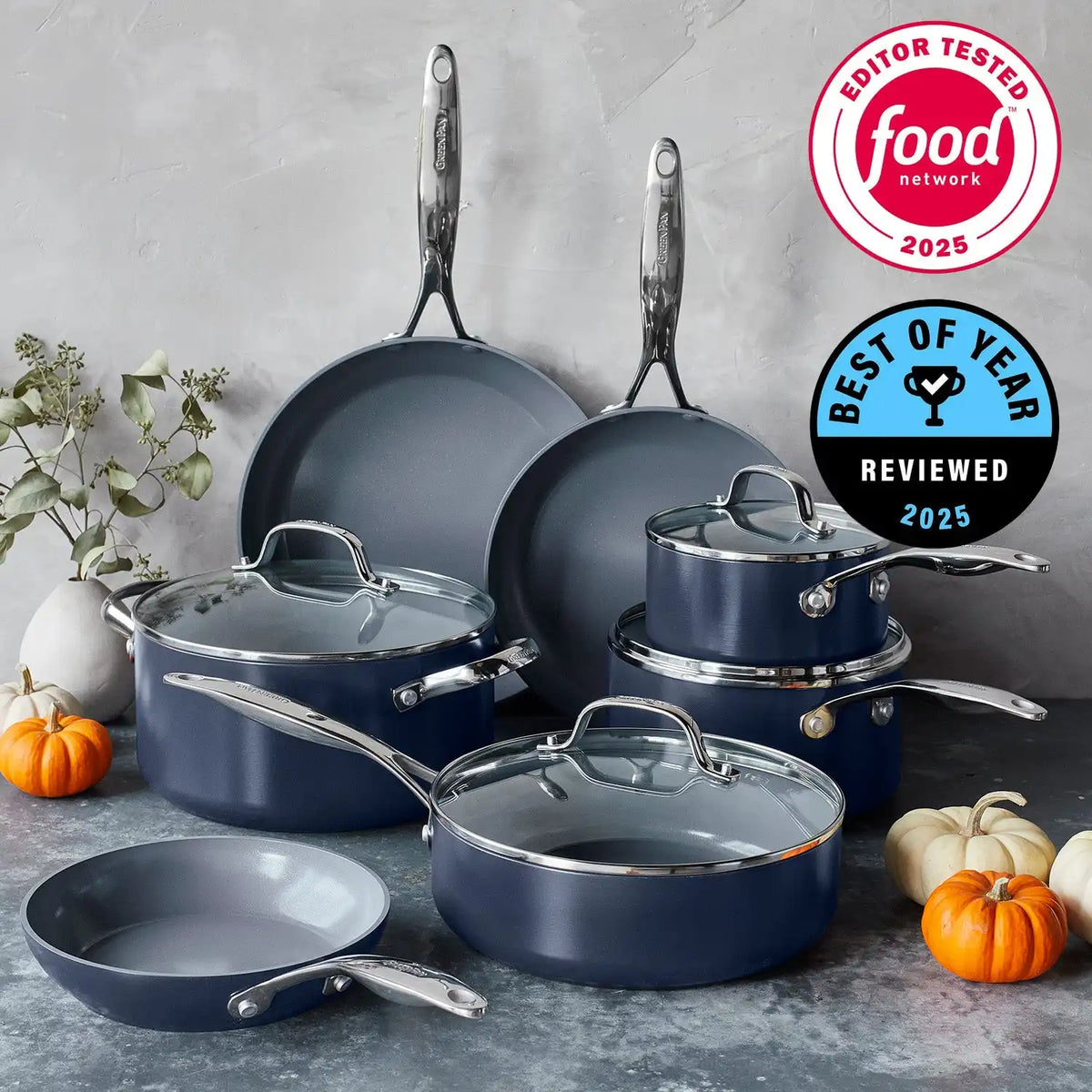 Valencia Pro Ceramic Nonstick 11-Piece Cookware Set | Twilight