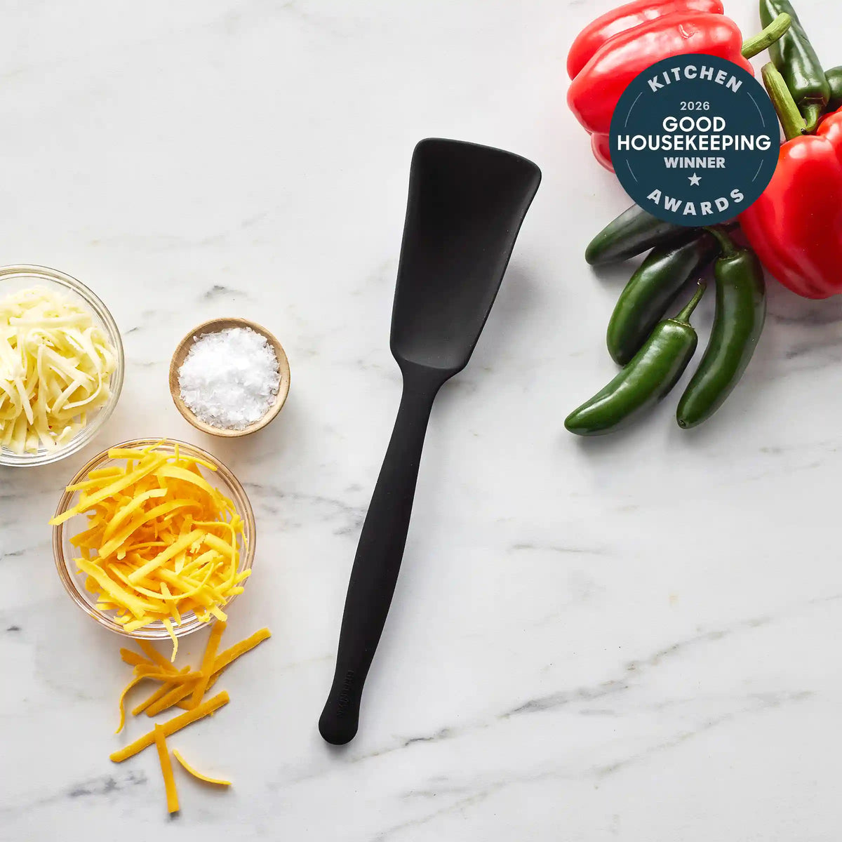 Premiere Silicone Deep Rectangle Spoon | Black