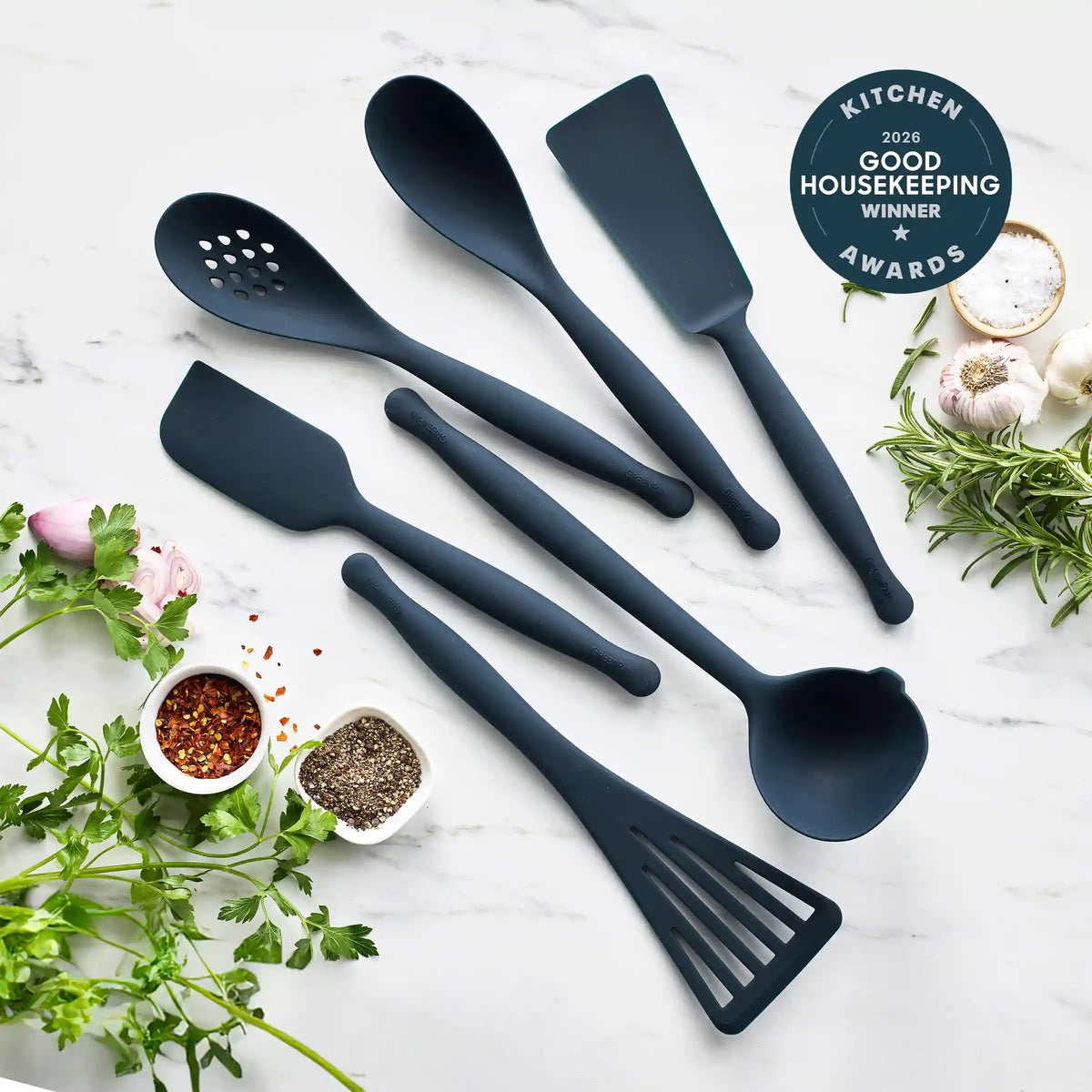 Premiere Silicone 6-Piece Utensil Set | Oxford Blue