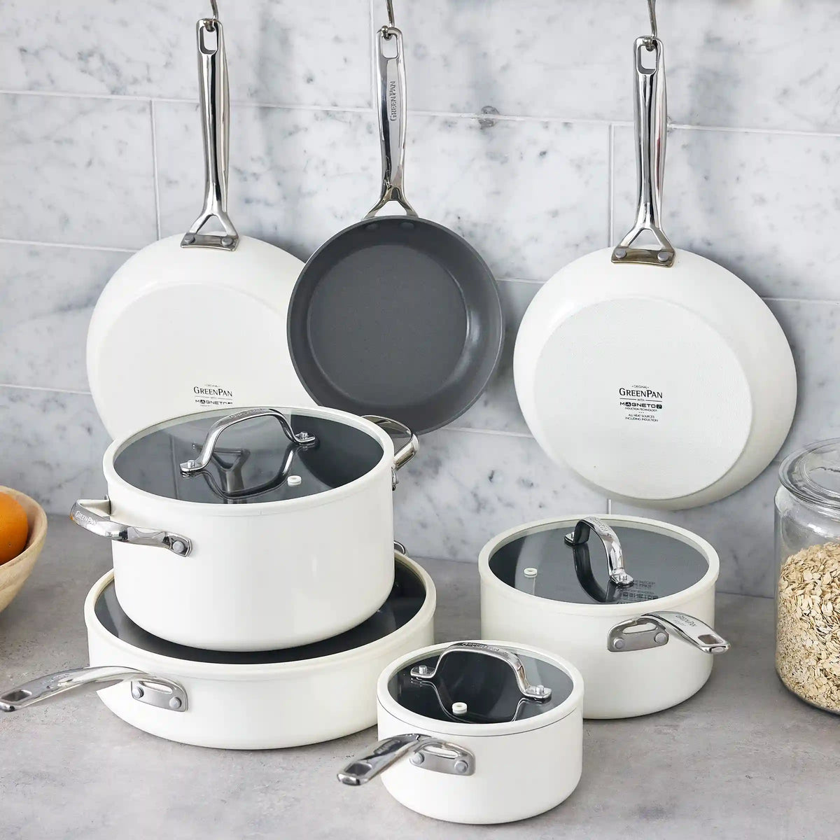 Eras Ceramic Nonstick 11-Piece Cookware Set | Cloud Cream