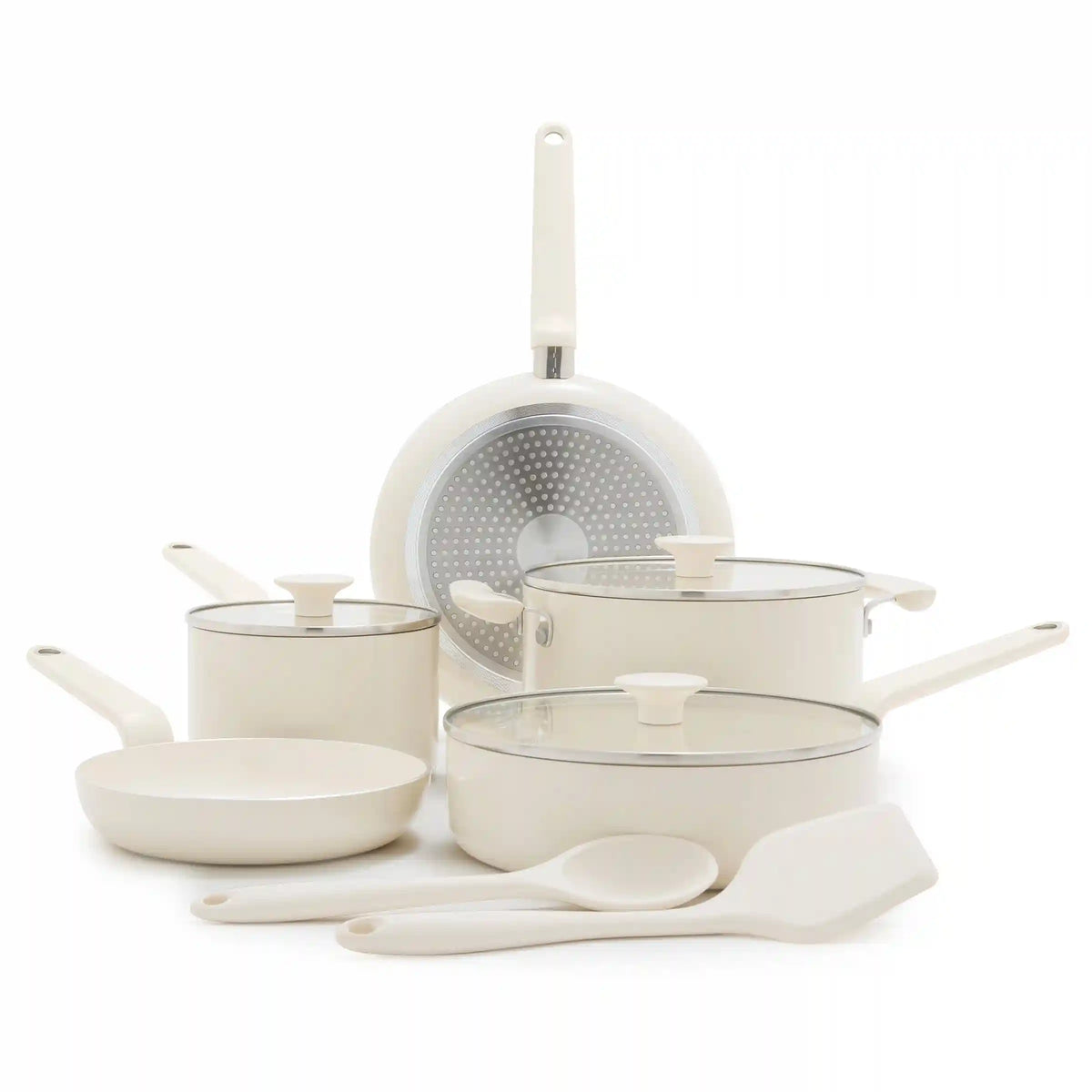 Rio Advanced Ceramic Nonstick 10-Piece Cookware Set | Cream