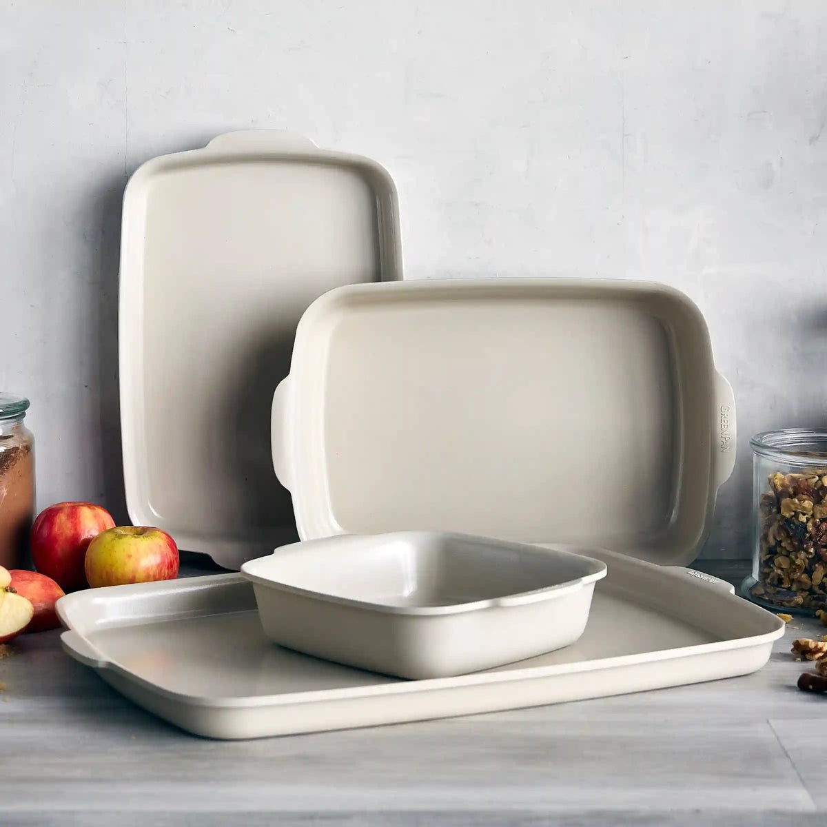 Premiere Ovenware Ceramic Nonstick 4-Piece Set | Taupe