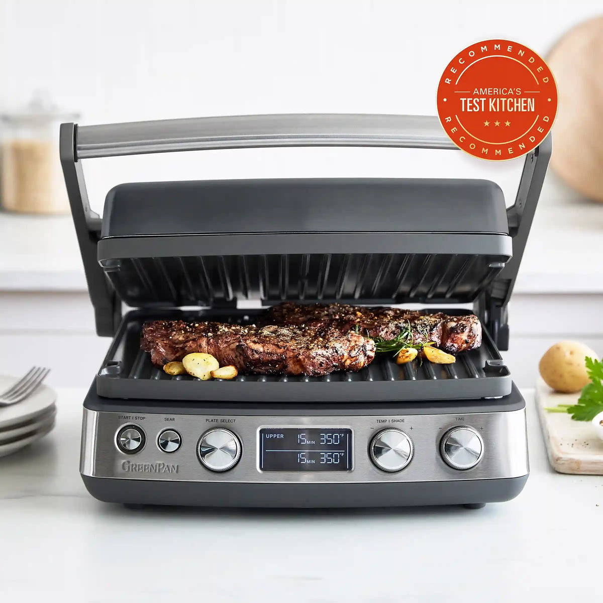 Elite Multi Grill & Griddle with Waffle Plates | Graphite