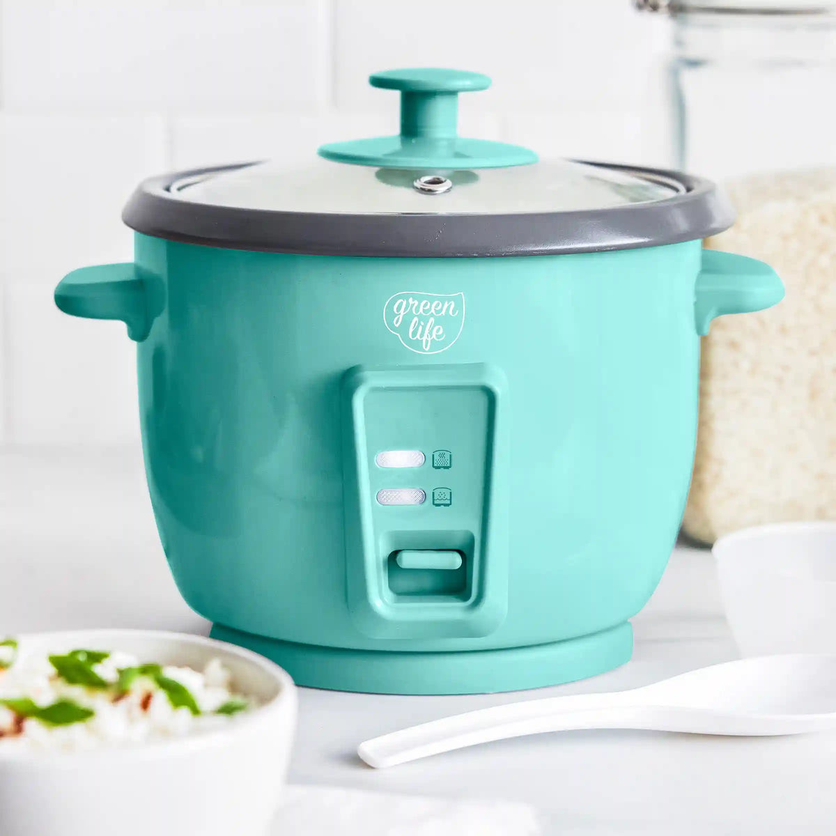 GreenLife 6-Cup Rice Cooker | Turquoise