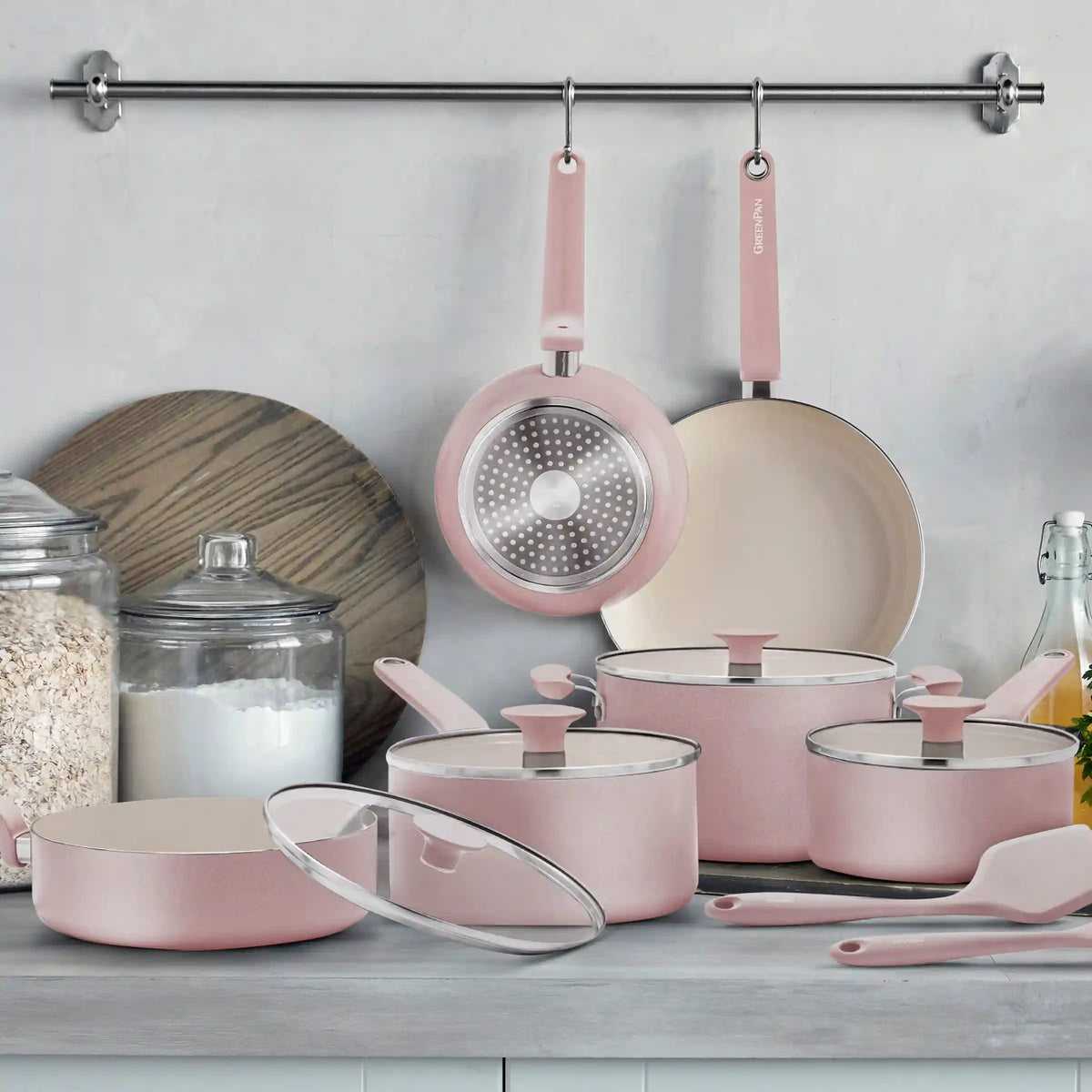 Rio Advanced Ceramic Nonstick 12-Piece Cookware Set | Pink