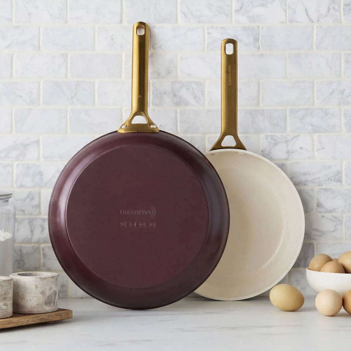 Reserve Pro Ceramic Nonstick 10" and 12" Frypan Set | Bordeaux