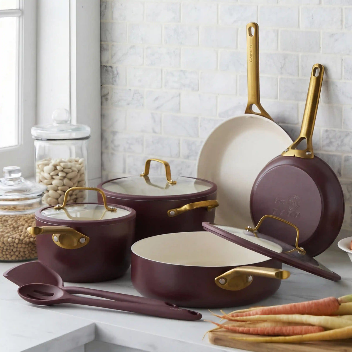 Reserve Pro Ceramic Nonstick 10-Piece Cookware Set | Bordeaux