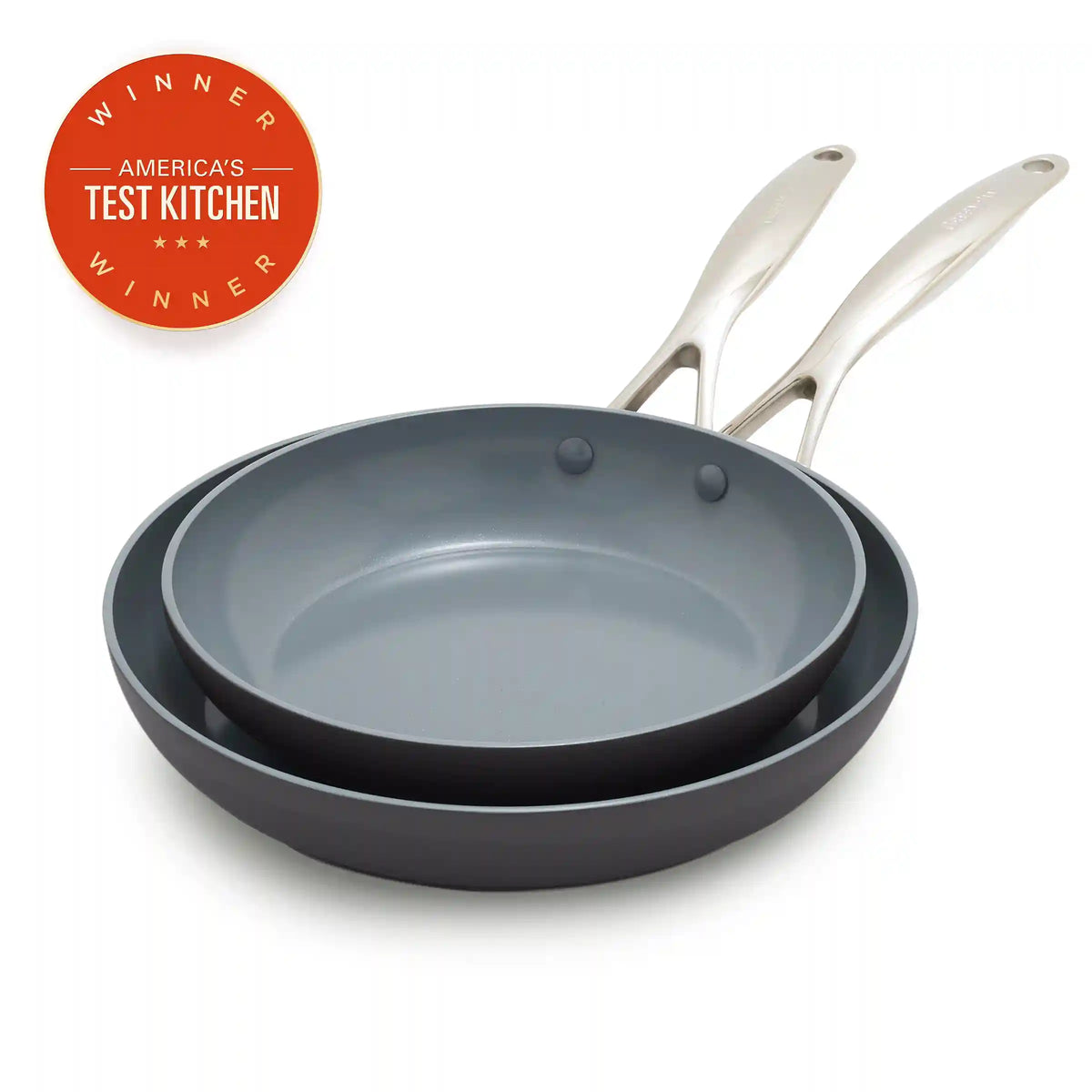Valencia Pro Ceramic Nonstick 9.5" and 11" Frypan Set | Gray