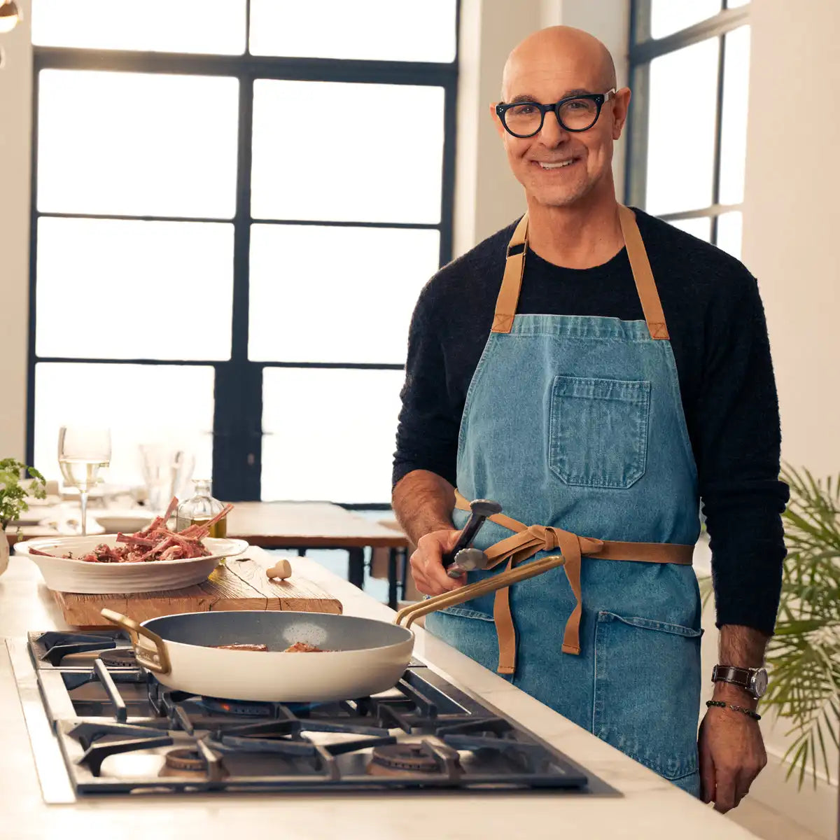 Stanley Tucci™ Ceramic Nonstick 6.5-Quart Essential Stanley Pan | Carrara White